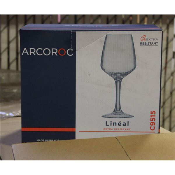 CASE WITH 4 BOXES OF 6 ARCOROC WINE GLASSES