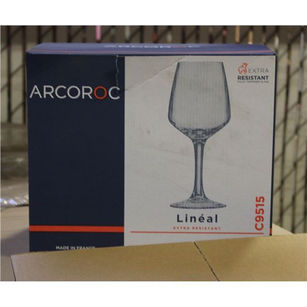 CASE WITH 4 BOXES OF 6 ARCOROC WINE GLASSES