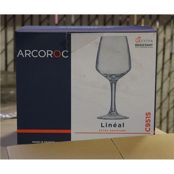 CASE WITH 4 BOXES OF 6 ARCOROC WINE GLASSES