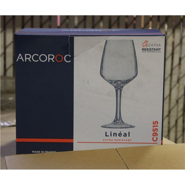 CASE WITH 4 BOXES OF 6 ARCOROC WINE GLASSES