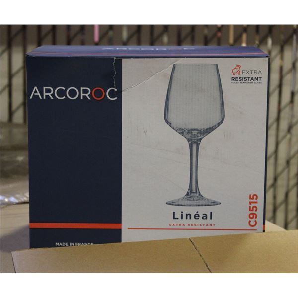 CASE WITH 4 BOXES OF 6 ARCOROC WINE GLASSES