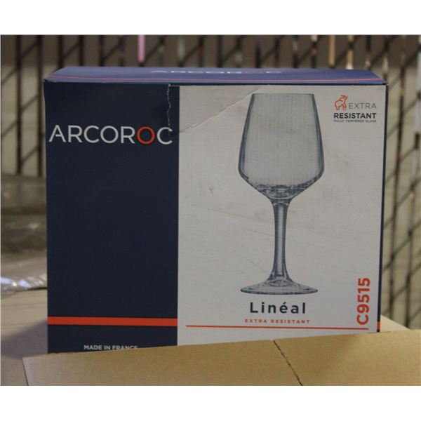CASE WITH 4 BOXES OF 6 ARCOROC WINE GLASSES