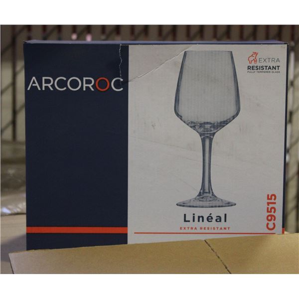 CASE WITH 4 BOXES OF 6 ARCOROC WINE GLASSES