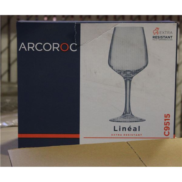 CASE WITH 4 BOXES OF 6 ARCOROC WINE GLASSES