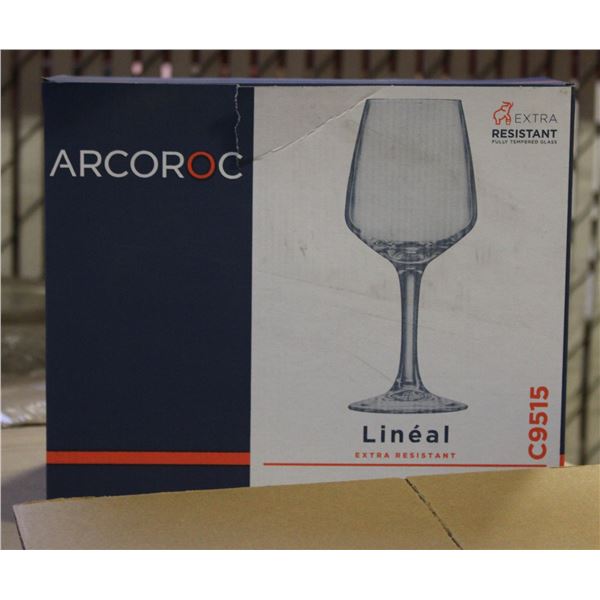 CASE WITH 4 BOXES OF 6 ARCOROC WINE GLASSES