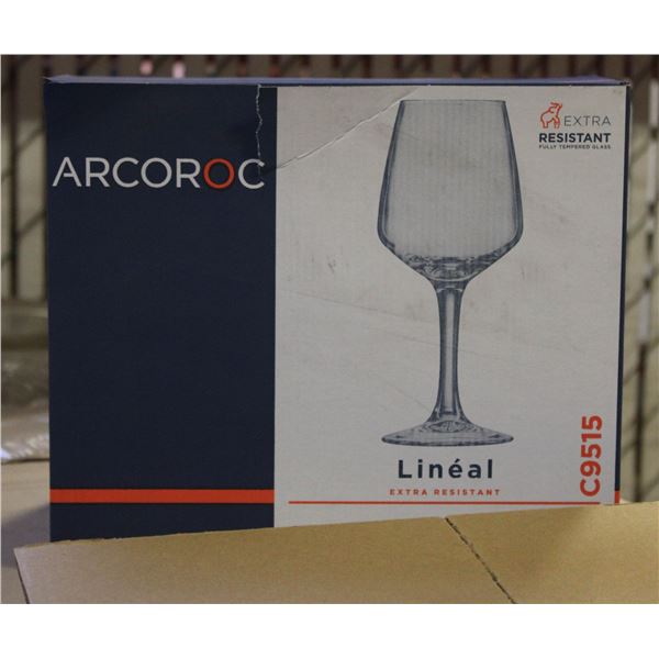 CASE WITH 4 BOXES OF 6 ARCOROC WINE GLASSES