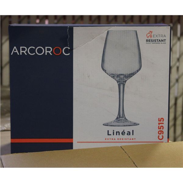 CASE WITH 4 BOXES OF 6 ARCOROC WINE GLASSES