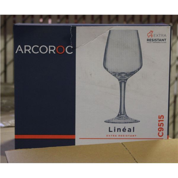 CASE WITH 4 BOXES OF 6 ARCOROC WINE GLASSES