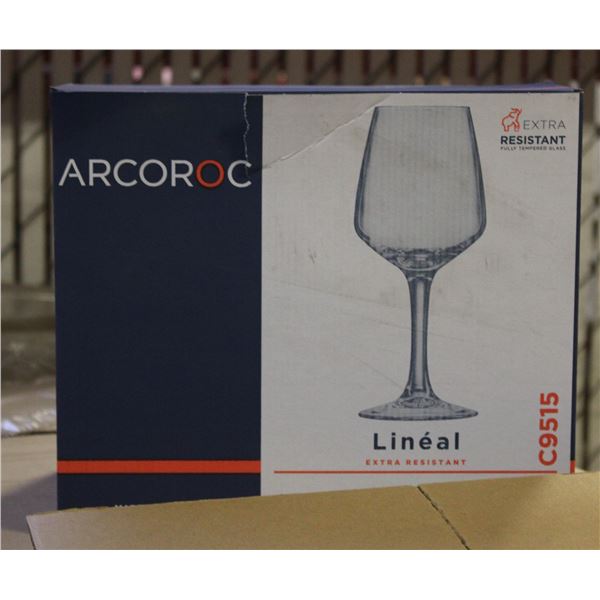 CASE WITH 4 BOXES OF 6 ARCOROC WINE GLASSES