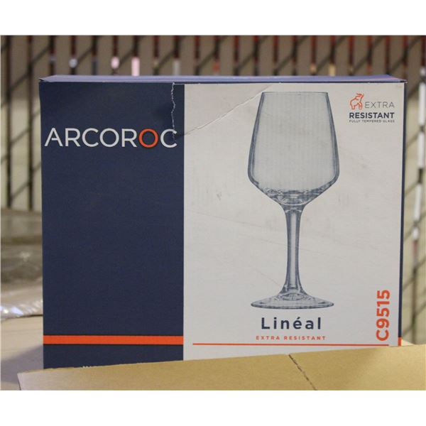 CASE WITH 4 BOXES OF 6 ARCOROC WINE GLASSES
