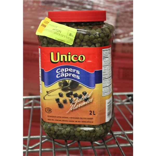 UNICO 2L CONTAINER OF CAPERS BB NOV 2026