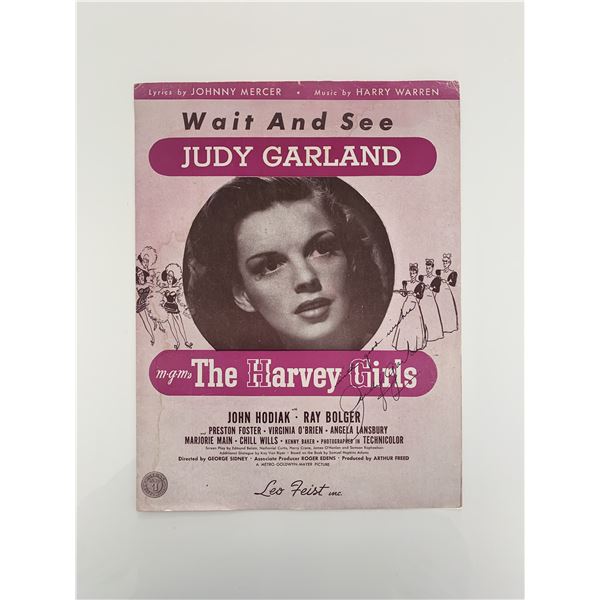 Judy Garland signed sheet music