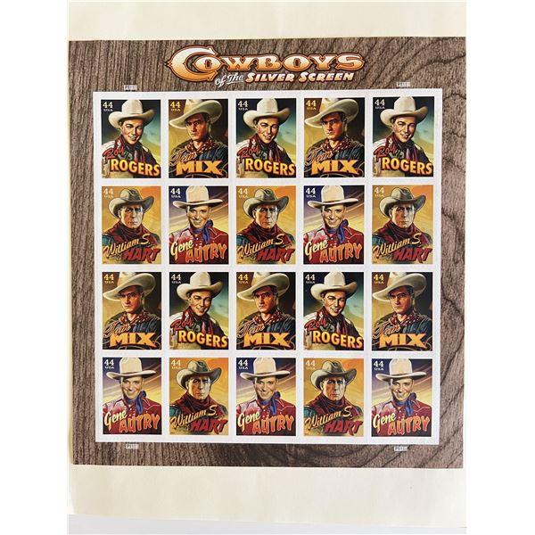Cowboys of the Silver Screen Stamp Sheet