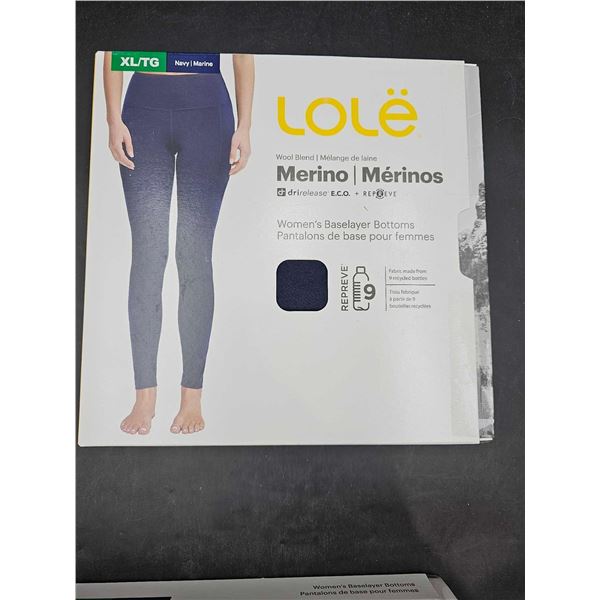 Lole dri release Wool blend Merino baselayer bottoms (XL) Navy