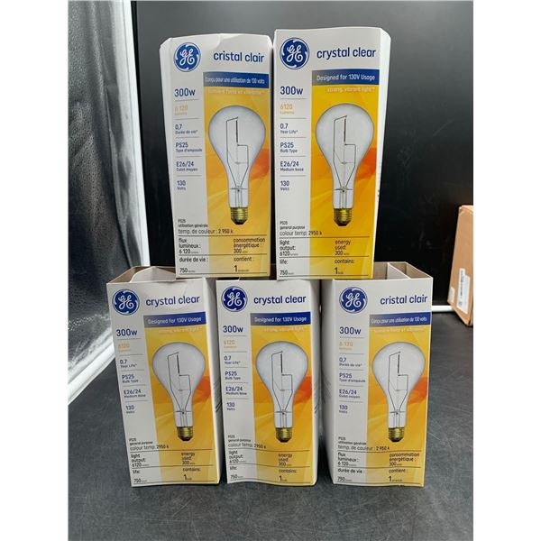 GE Crystal Clear Bulbs-general purpose PS25 (300w) 5ct