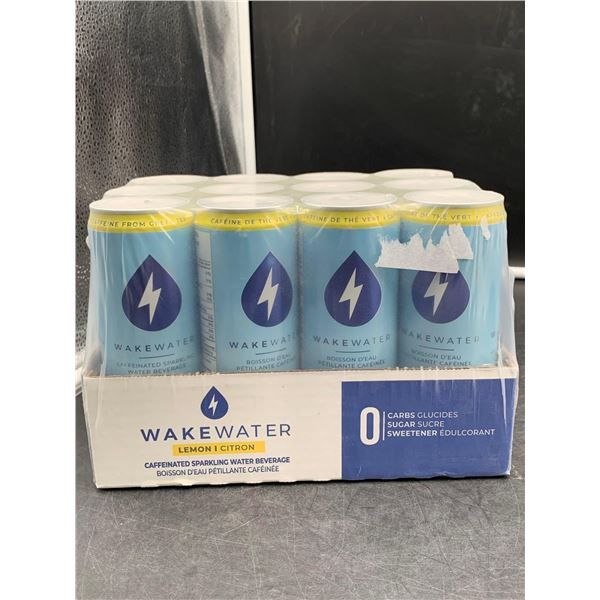 Wake Water Lemon Caffeinated Sparkling Water Beverage (12 x 355ml)