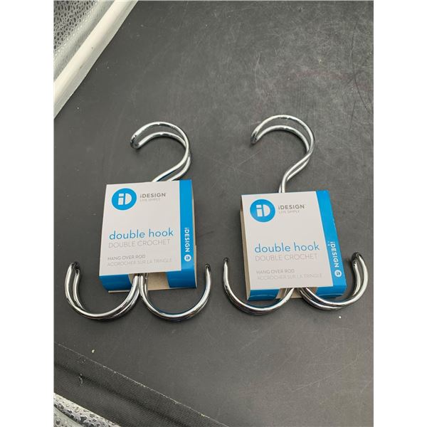 iDesign Double Hook Hang Over Rod (2ct)