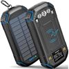 Image 1 : Solar Power Bank 36000mAh,Solar Charger Wireless Built in 3 Cables IPX5 Waterproof Portable Solar Ex