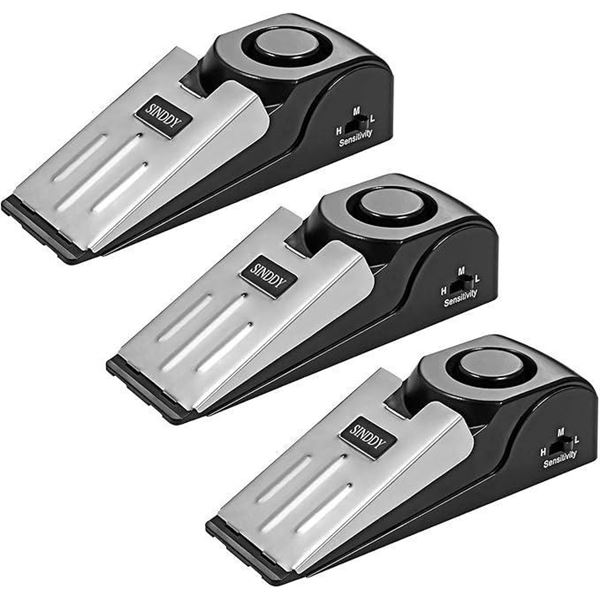 3-Pack Upgraded Door Stop Alarm -Great for Traveling Security Door Stopper Doorstop Safety Tools for