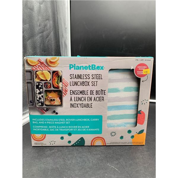 PlanetBox Stainless Steel Lunchbox Set- with carry bag and 4pc Magnet set