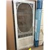 Image 1 : White VINYL Screen Door with Decorative Oval Design, 36 Inch