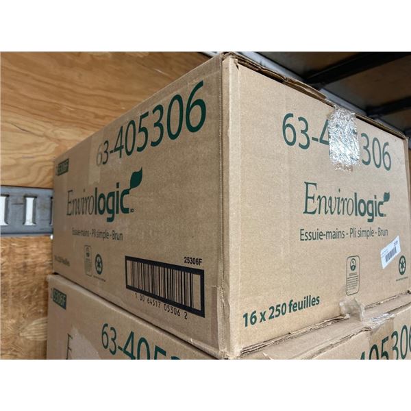 Box of Envirologic Brown Paper Towels, 16 x250 count