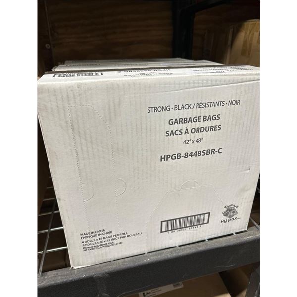 Box of 42″ x 48″ Black Garbage Bags, 144 ct