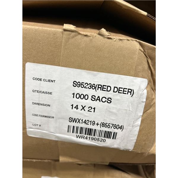 Box of 1000 Clear Poly Bags, 14 x 21 Inches