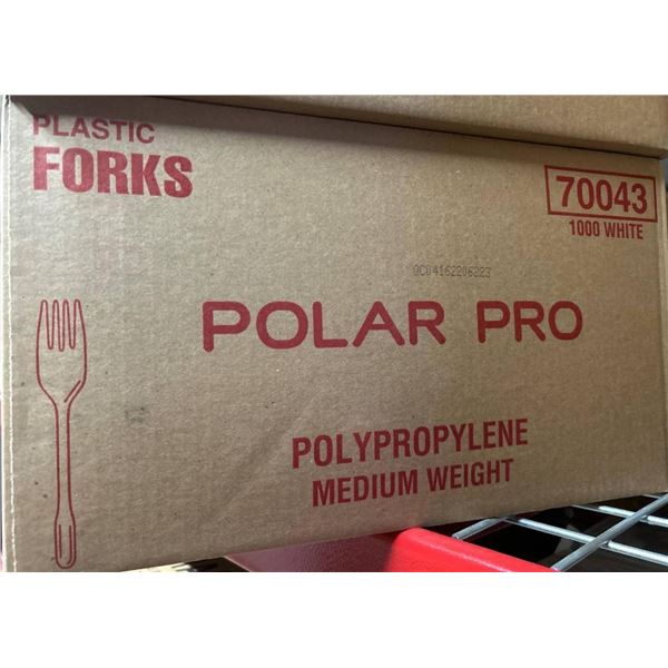 Box of 1000 Polar Pro Plastic Forks, Medium Weight