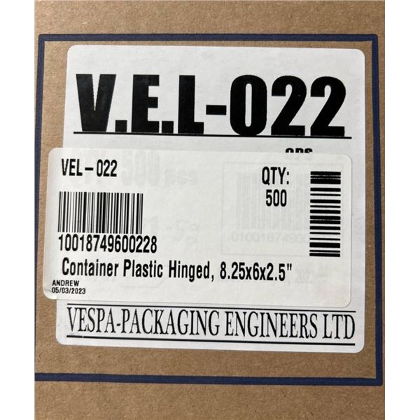 500 Hinged Plastic Containers