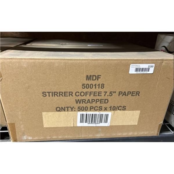 Box of 7.5-Inch Paper-Wrapped Coffee Stirrers, 5000 Total