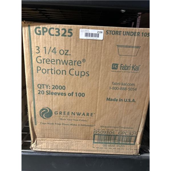 Greenware GPC325 3.25 oz Portion Cups (2,000 Count)