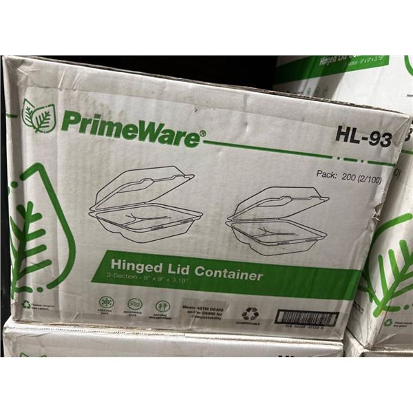 PrimeWare Hinged Lid Containers, Pack of 200