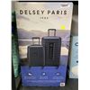 Image 1 : Delsey Paris 2-Piece Hardside Luggage Set The set includes two wheeled suitcases with adjustable tel
