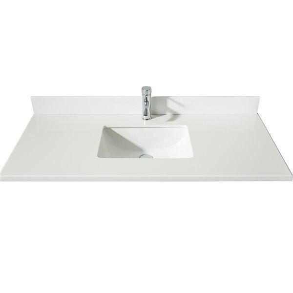 Quartz Vanity Top 49 Inch Snow White