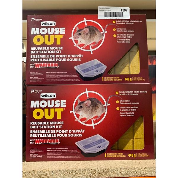 Wilson Mouse Reusable Mouse Out Bait Station Kit with Warfarin Lot of 2