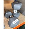 Image 2 : Set of 2 E60 15 lb Dumbbells Gray Hex Dumbbells