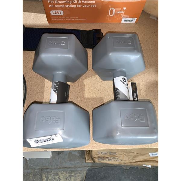 Set of 2 ProForm 20 lb Dumbbells with Hex Design