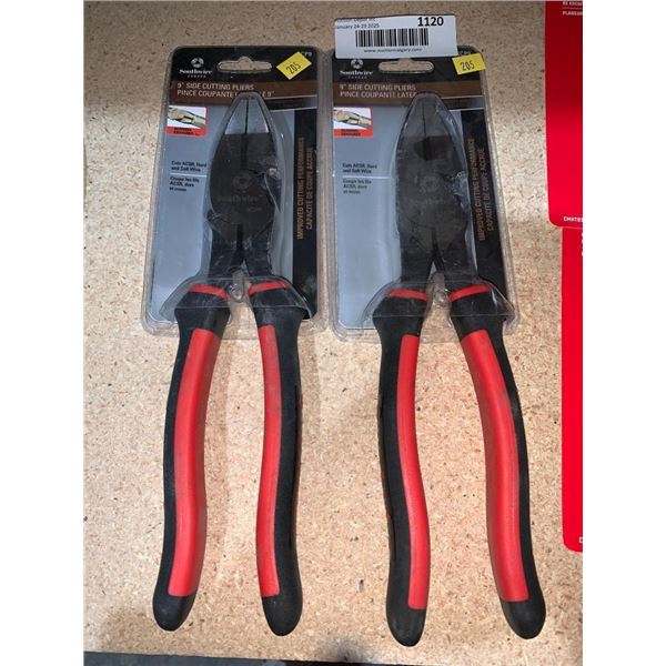 Pair of Apollo 6-Inch Lineman’s Pliers with Red and Black Handles
