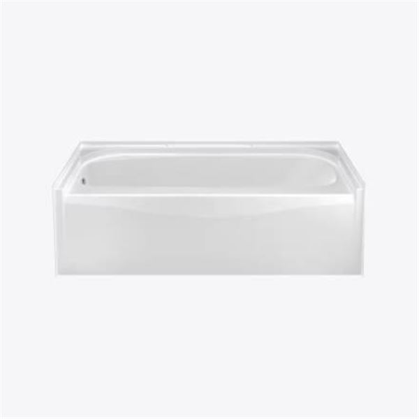 MAAX Essence 60L x 30W x 18.8H AcrylX Rectangular Alcove Bathtub with PIN System, Left Drain, in Whi