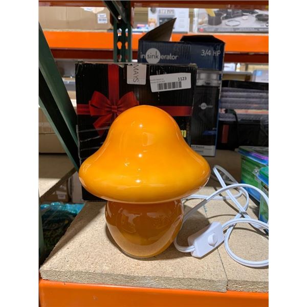 Orange Mushroom-Shaped Glass Table Lamp