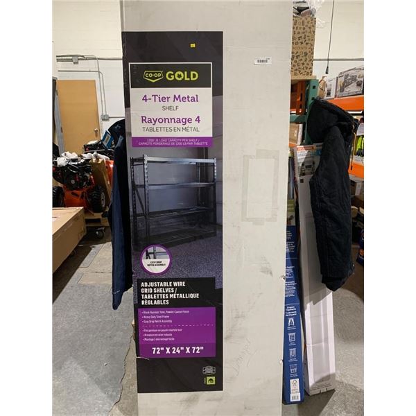 Co-op Gold 4-Tier Metal Shelf, 72x24x72 Inches