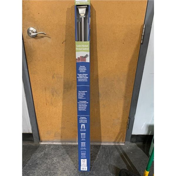 Evergreen Satin Nickel Adjustable Curtain Rod Set