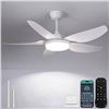 Image 1 : Kviflon 46 Inch Ceiling Fans with Lights and Remote/APP Control,Modern Downrods Flush Mount Ceiling 