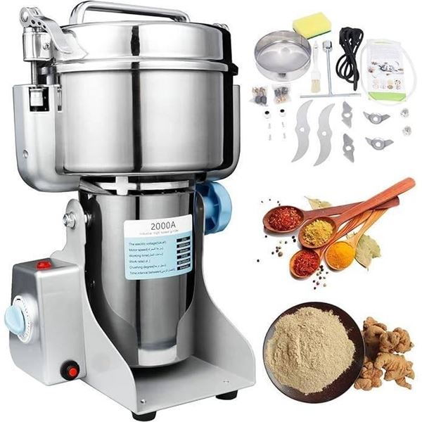 Marada 2000g Electric Grain Grinder Mill Stainless Steel 25000 r/min Pulverizer Grinding Machine for