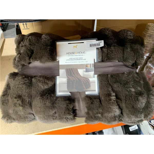 House & Home Luxe Faux Fur Throw Blanket by Lynda Reeves