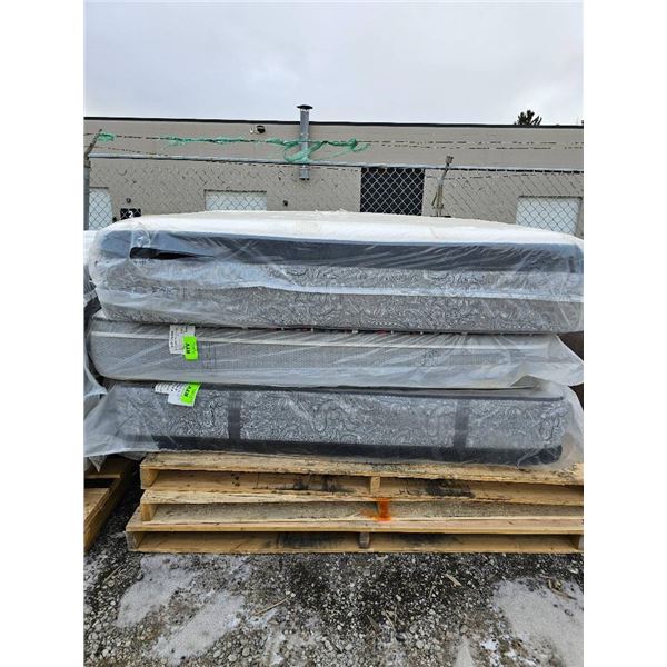 Lot of 3 Assorted Brand Name King Sized Mattresses- Open Package, Floor Model Sold as is Please View