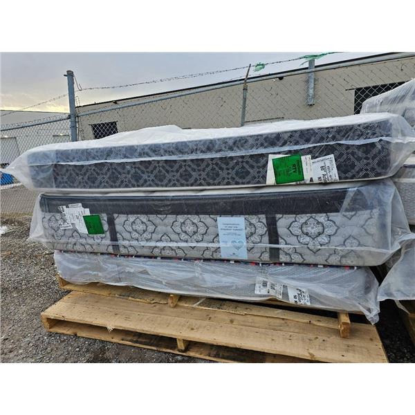Lot of 3 Assorted Brand Name King Sized Mattresses- Open Package, Floor Model Sold as is Please View