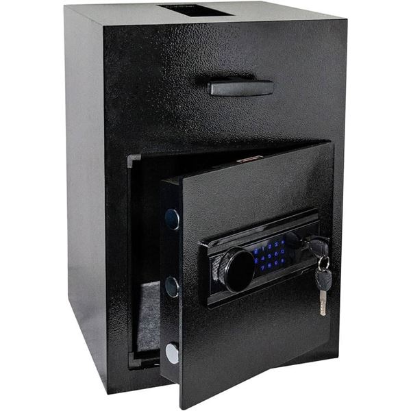 2.5 Cub Security Business Safe and Lock Box with Digital Keypad,Drop Slot Safes with Front Load Drop