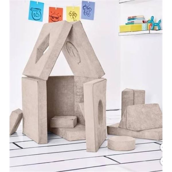Yourigami Kids Play Fort Foldable Foam Furniture Set 12pc